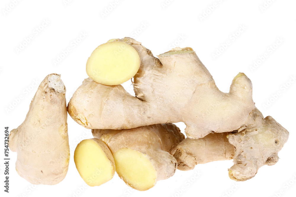 Fresh ginger isolated on a white background Fresh ginger isolated on a white background