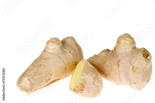 Fresh ginger isolated on a white background