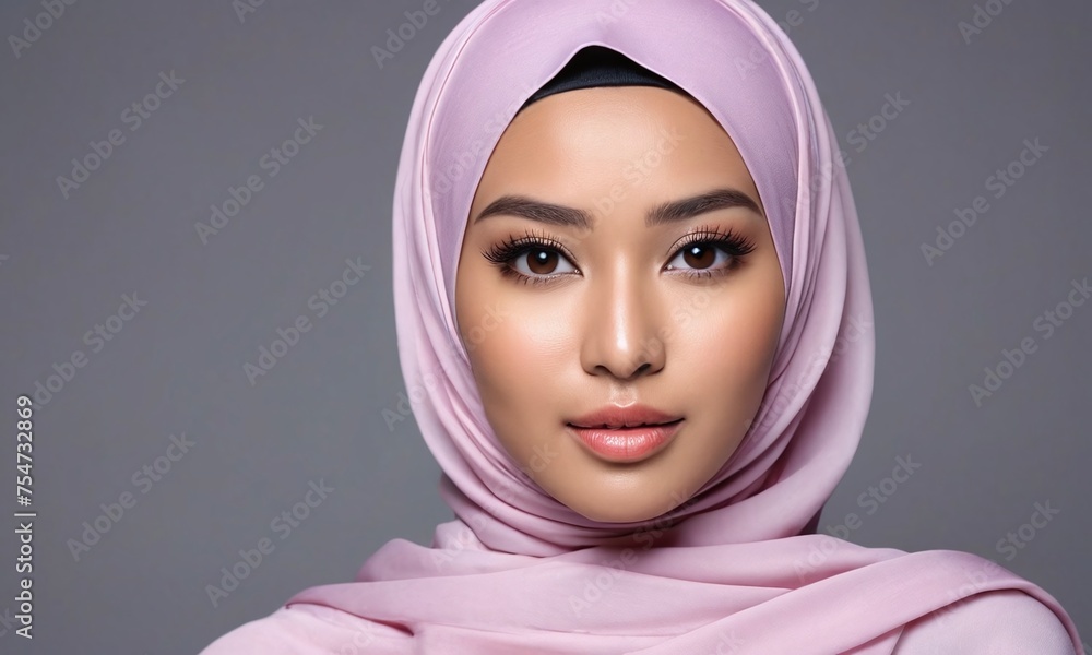 a white woman wearing a head scarf with perfect skin in a skincare concept pose, ai generative a white woman wearing a head scarf with perfect skin in a skincare concept pose, ai generative