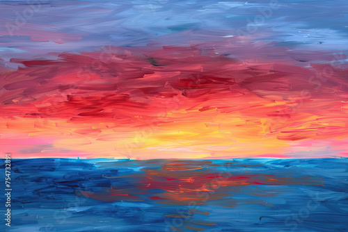 An abstract and vivid sky during sunset.