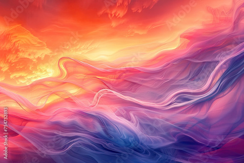 An abstract and vivid sky during sunset.
