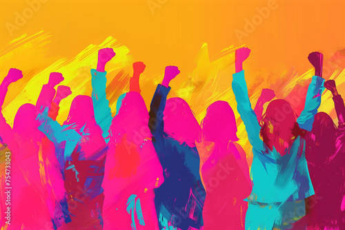 Colorful illustration celebrating International Women's Day
