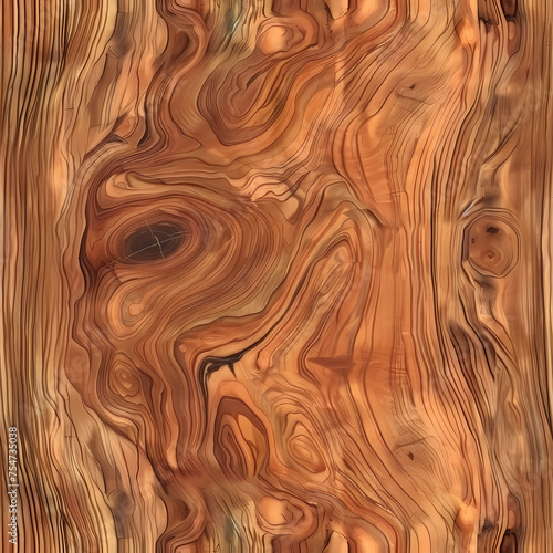 Abstract seamless brown tree heartwood texture background pattern