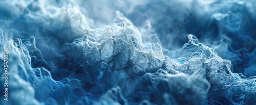 Futuristic banner. Close-up of aerogel texture, revealing its ghostly translucent structure for lightweight material backgrounds © Татьяна Креминская