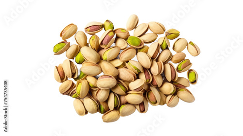 heap of pistachios isolated  on a white background 