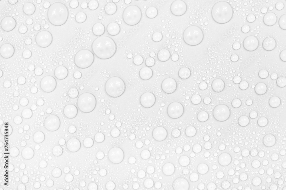 Water drops on white background texture. backdrop glass covered with drops of water. bubbles in water Water drops on white background texture. backdrop glass covered with drops of water. bubbles in water