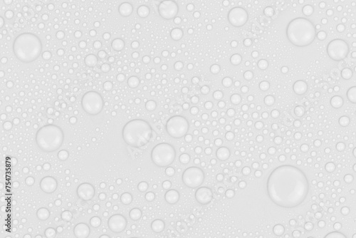 Wallpaper Mural Water drops on white background texture. backdrop glass covered with drops of water. gray bubbles in water Torontodigital.ca