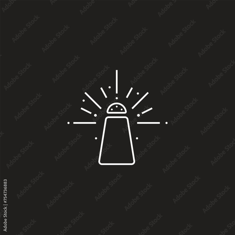 Salt shaker icon in flat style isolated on white background. Baking and cooking ingredient. Food seasoning. Kitchen utensils salt shaker. Vector illustration Salt shaker icon in flat style isolated on white background. Baking and cooking ingredient. Food seasoning. Kitchen utensils salt shaker. Vector illustration