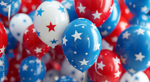 Star-Spangled Balloons: A Festive Array of Red, White, and Blue