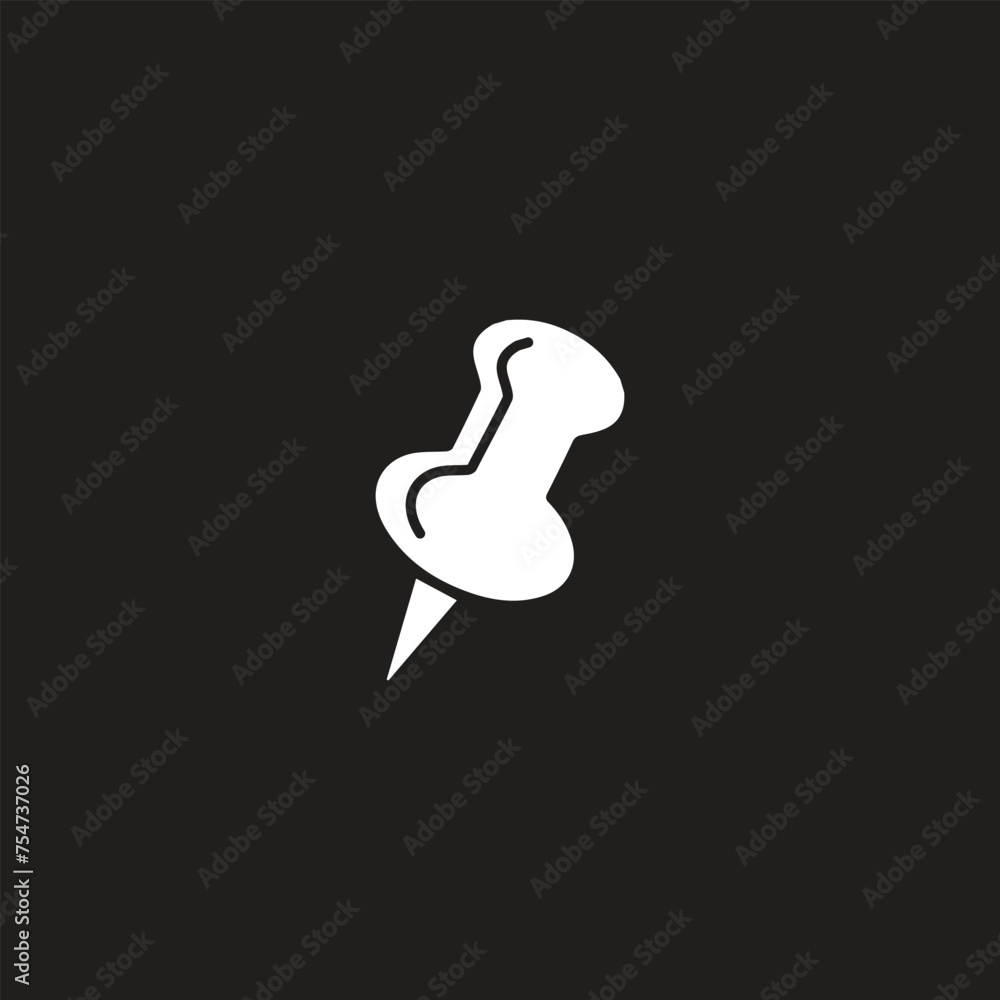 Push pin icon set in flat style. Vector isolated design element Push pin icon set in flat style. Vector isolated design element