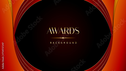 Red orange and golden awards graphics background. Elegant orange premium template design. Wedding invitation card. Engagement ceremony invite. Luxury premium corporate abstract design template.