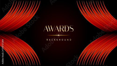 Red orange and golden awards graphics background. Elegant orange premium template design. Wedding invitation card. Engagement ceremony invite. Luxury premium corporate abstract design template.