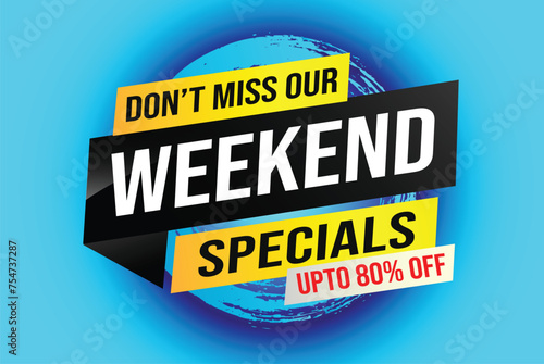 weekend specials word concept vector illustration and 3d style, landing page, template, ui, web, mobile app, poster, banner, flyer, background, gift card, coupon, label, wallpaper

