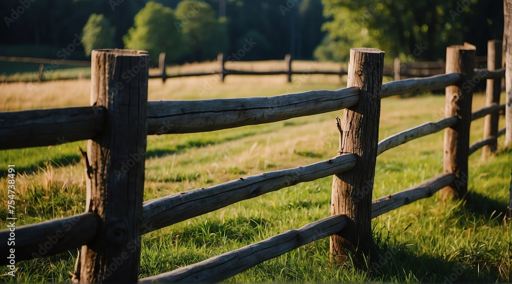 wooden fence on side of a farm from Generative AI