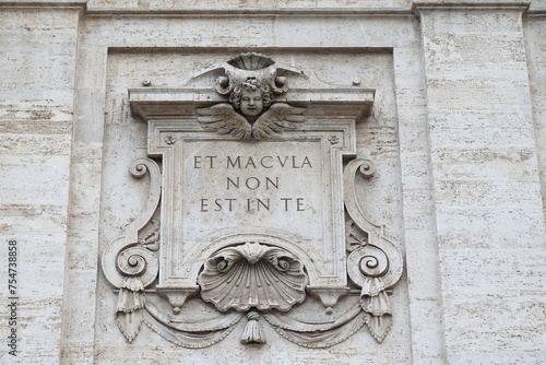 Photography Chiesa Nuova Church Sculpted Facade Detail in Rome, Italy