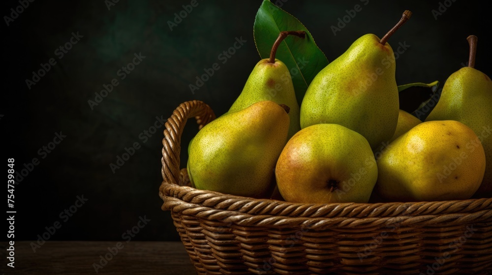 pears in a basket