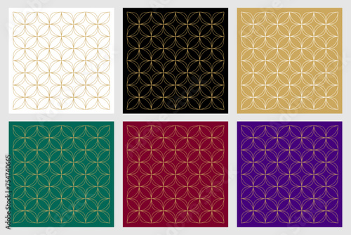 Seamless abstract modern geometric line shape pattern for elegant golden line vector background