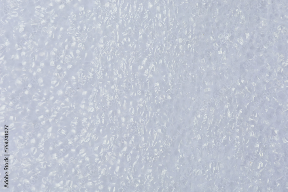 Close-up shot of White foam board. show texture Detail of plastic material. with Synthetic Suitable for use as background images