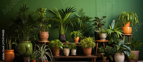 The room is packed with various types of potted plants, creating a vibrant and green environment. The foliage plants fill every corner of the room, bringing life and freshness to the space.