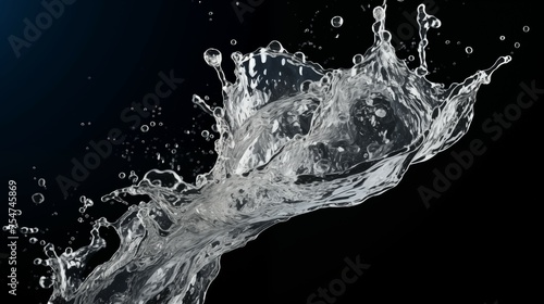 Liquid Dynamics: High-Speed Capture of a Water Splash Against a Dark Backdrop