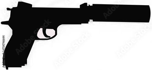 handgun pistol with sparser eps vector file 
