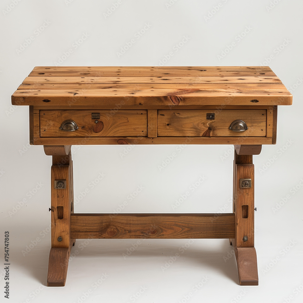 Durable Oak Worktable Displayed for Heavy-Duty Use Durable Oak Worktable Displayed for Heavy-Duty Use
