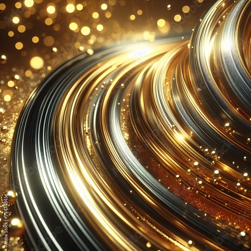 abstract background with golden glowing lines