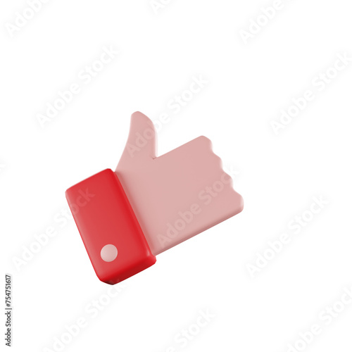 3D thums up like symbol red  photo