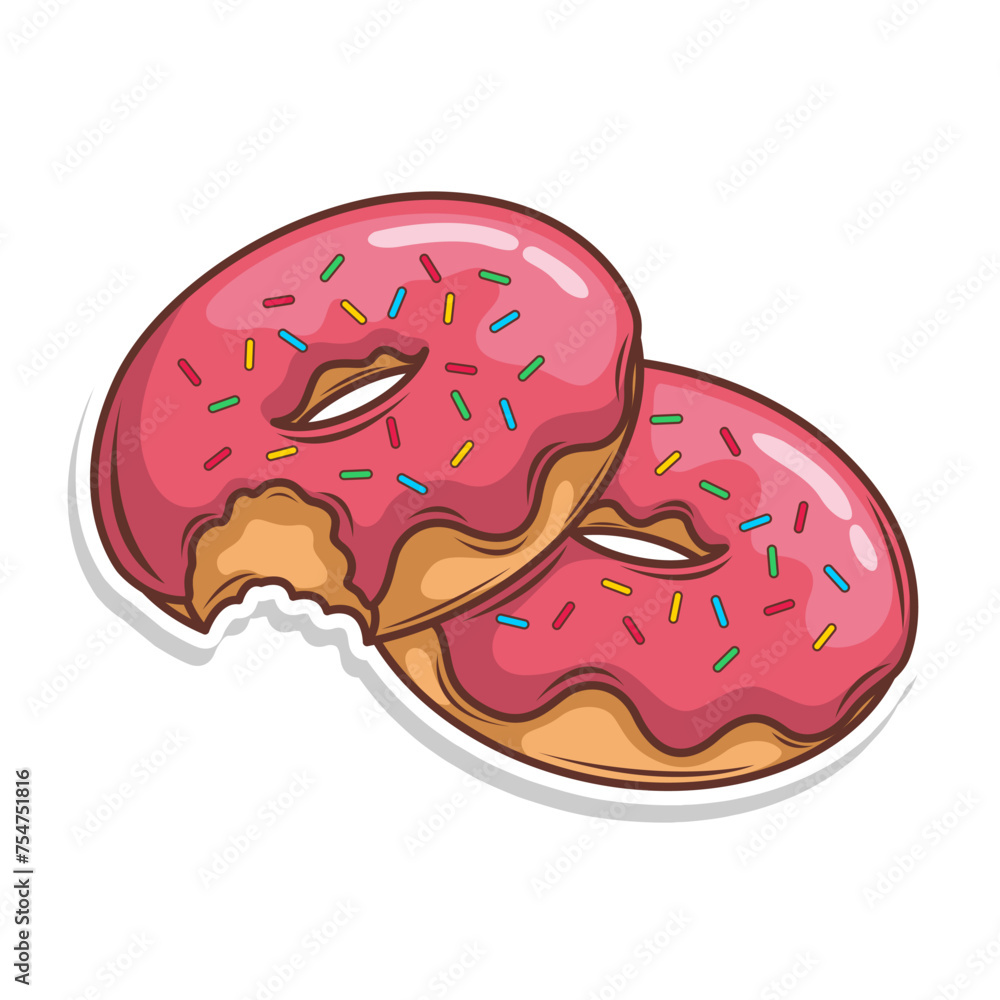 Delicious donut vector hand draw illustration Delicious donut vector hand draw illustration