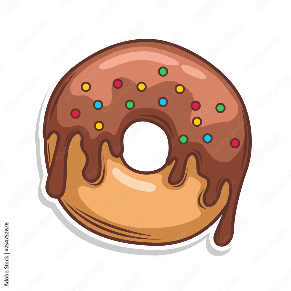 Delicious donut vector hand draw illustration Delicious donut vector hand draw illustration