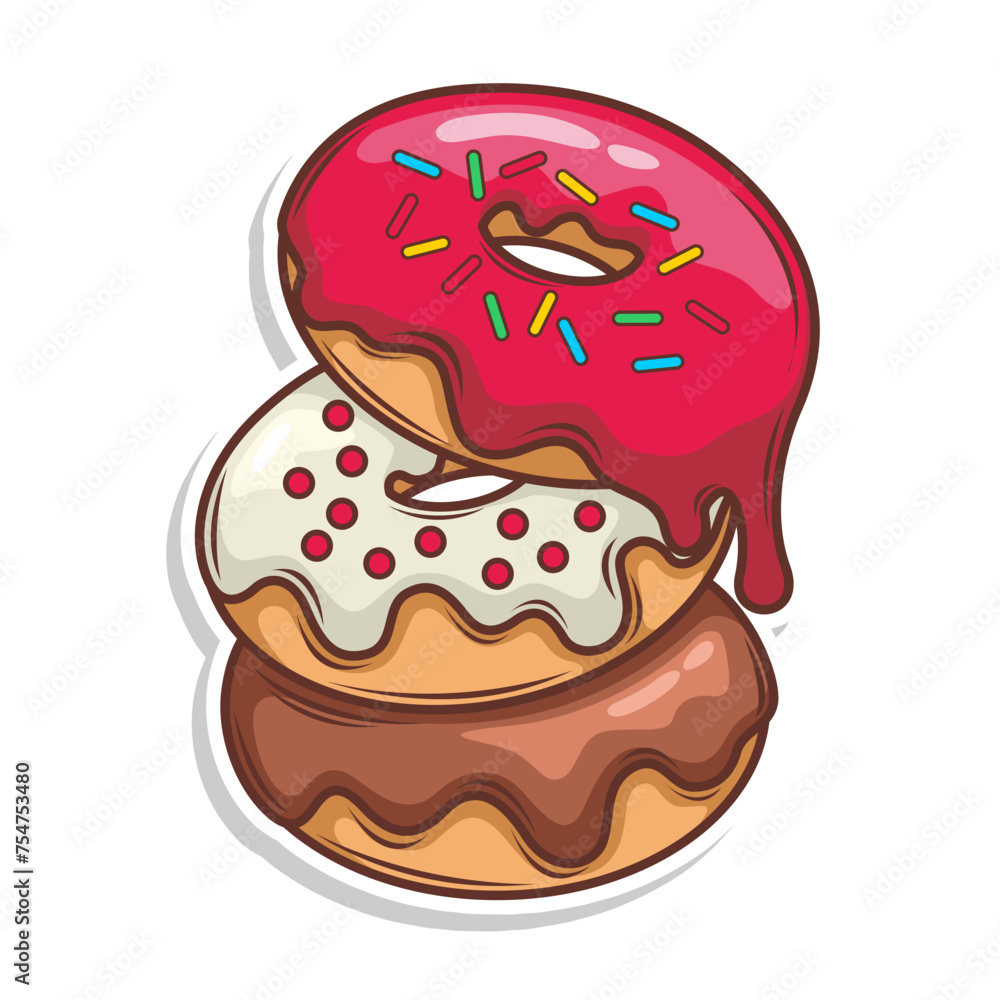 Delicious donut vector hand draw illustration Delicious donut vector hand draw illustration