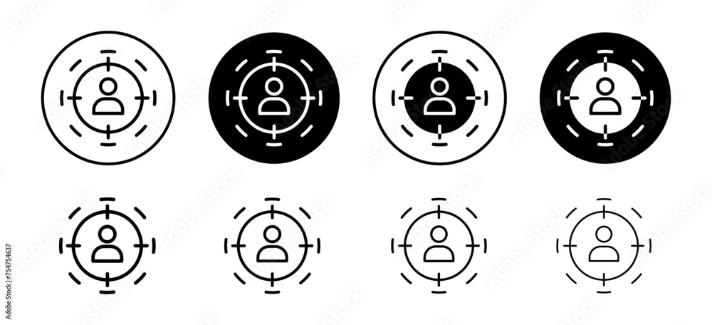 Target market icon vector set collection for web Target market icon vector set collection for web