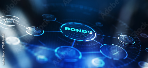 BONDS. Stock Market Finance concept. Investing in business