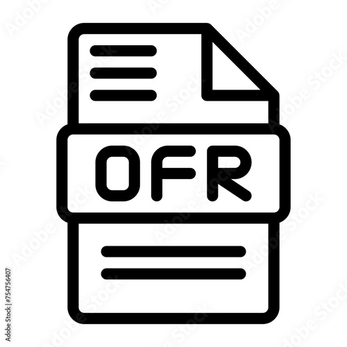 Ofr File type Icons. Audio Extension icon Outline Design. Vector Illustrations.