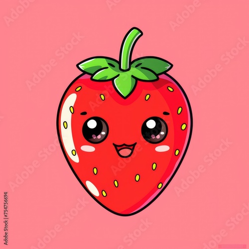 Wallpaper Mural cute strawberry mascot Torontodigital.ca