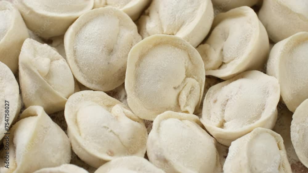Traditional dumplings with meat before cooking Traditional dumplings with meat before cooking