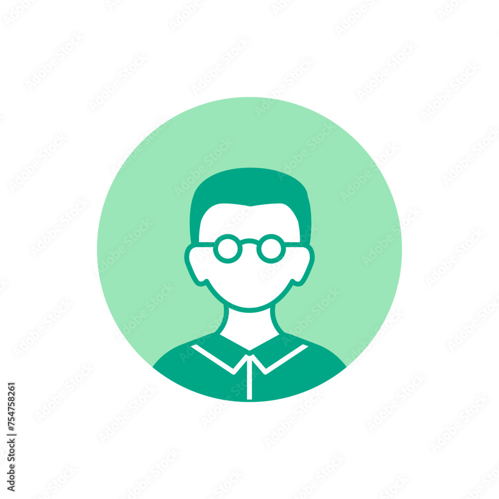 A simple green profile icon of a person in a circle. Simple minimalistic profile icon. A simple green profile icon of a person in a circle. Simple minimalistic profile icon.