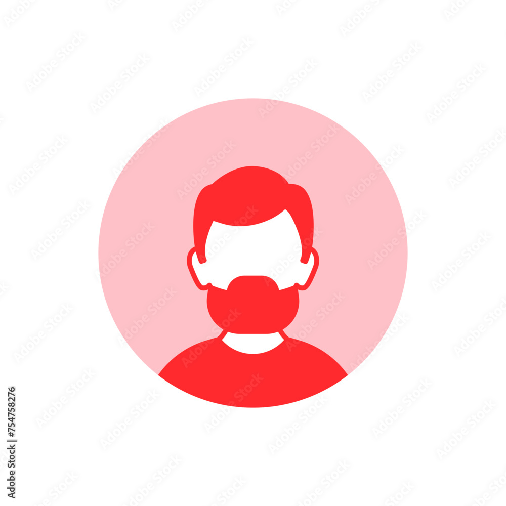 A simple red profile icon of a person in a circle. Simple minimalistic profile icon. A simple red profile icon of a person in a circle. Simple minimalistic profile icon.