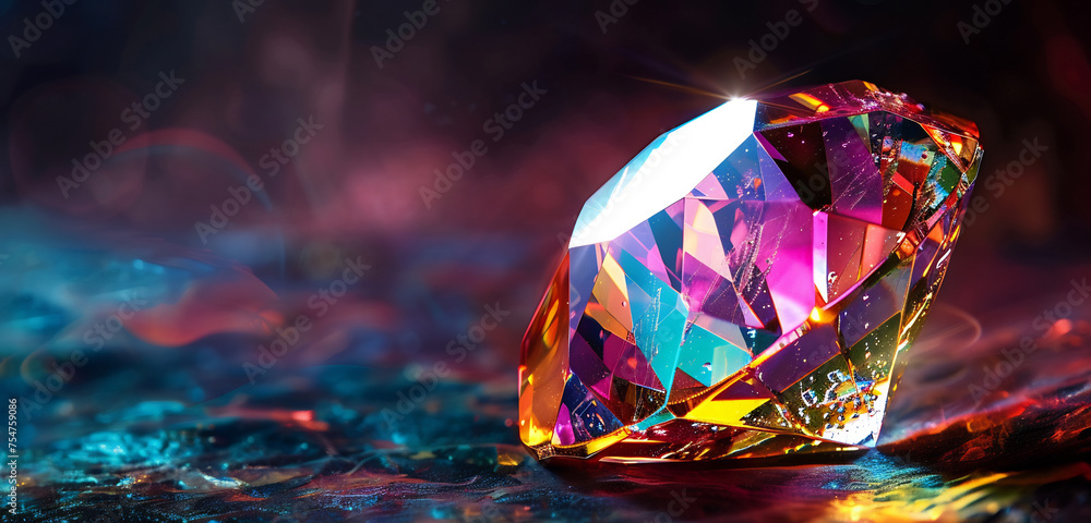 colorful pristine crystal stone set against a dark background colorful pristine crystal stone set against a dark background