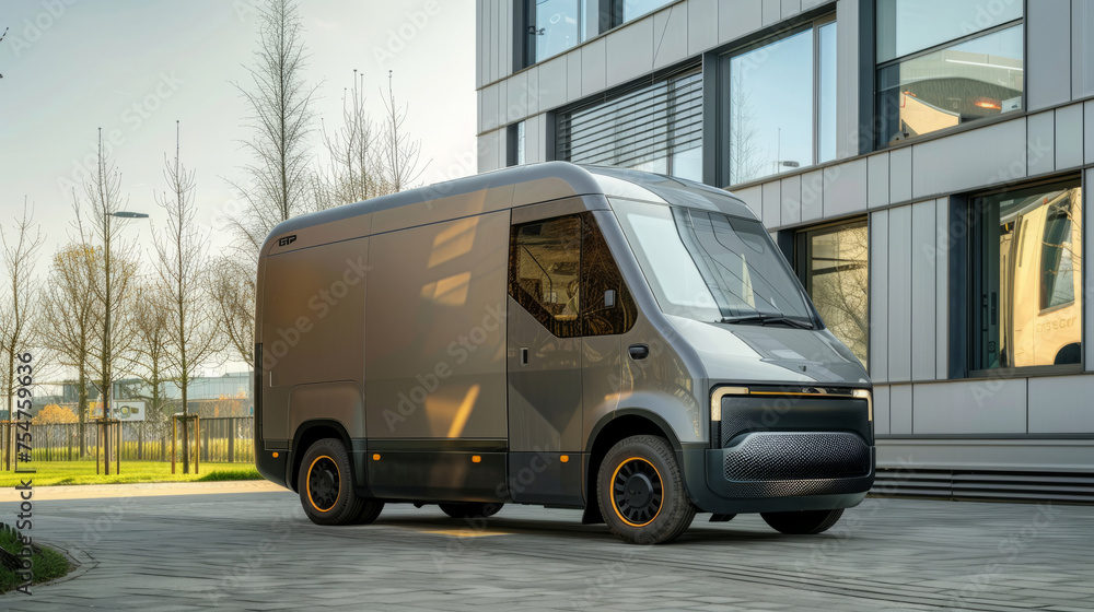 A zero-emission vehicle delivering packages to reduce carbon footprint