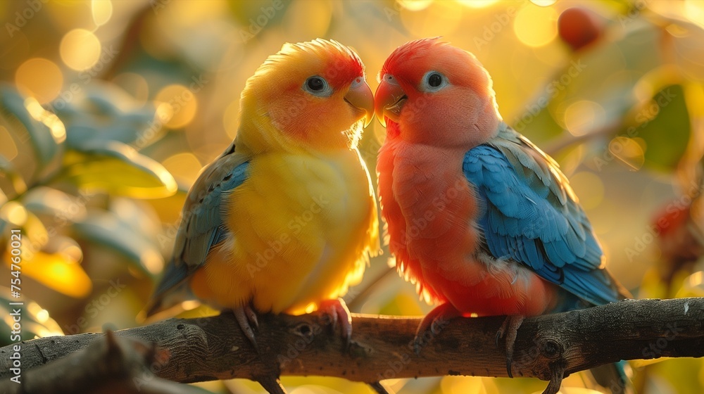 Fototapeta premium Brightly colored birds in the wild