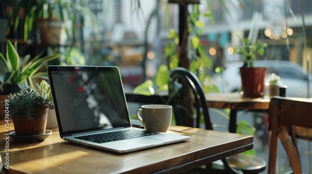 Modern Remote Work Setup with Houseplants Modern Remote Work Setup with Houseplants