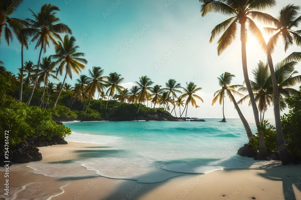 Fototapeta premium beach with palm trees