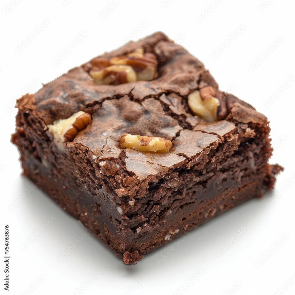 Photo realistic brownies on a white background