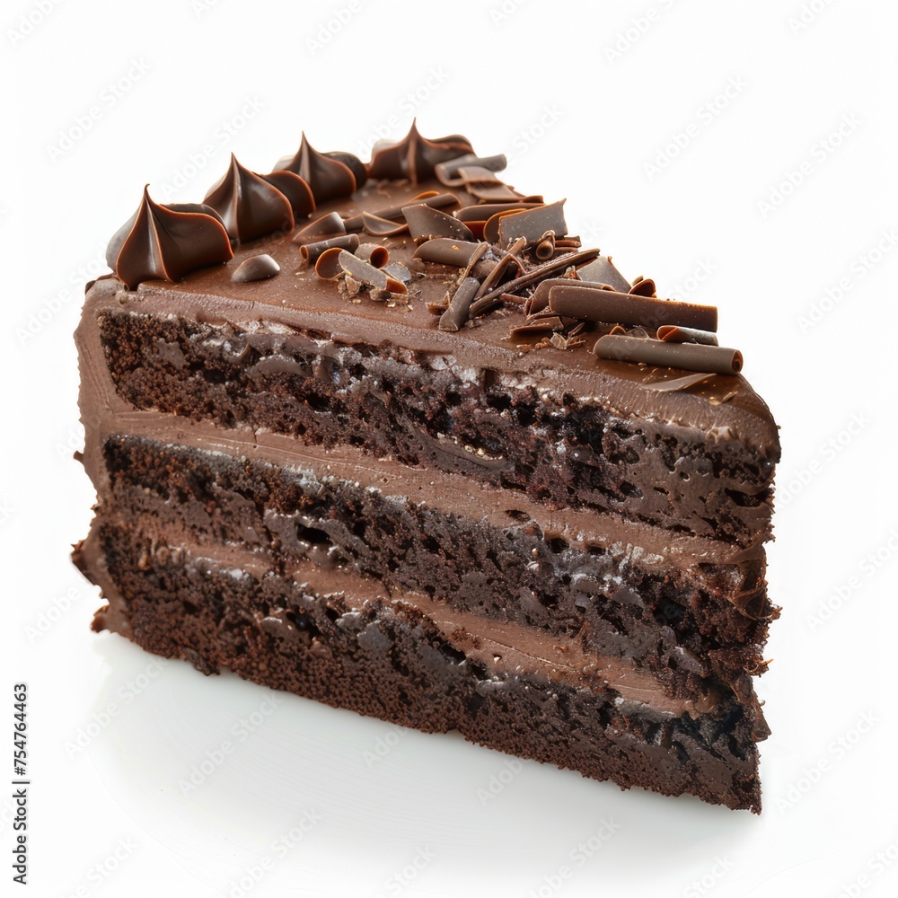 Realistic photos showing chocolate cakes on a white background Realistic photos showing chocolate cakes on a white background