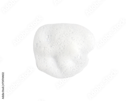 shampoo bubble isolated on a white background. top view of white foam soap. concept of suds texture, foam bubble in a bathtub. shaving cream gel, bath lather