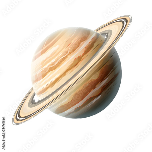 Beyond the Rings: Saturn Planet Isolated on Transparent Background