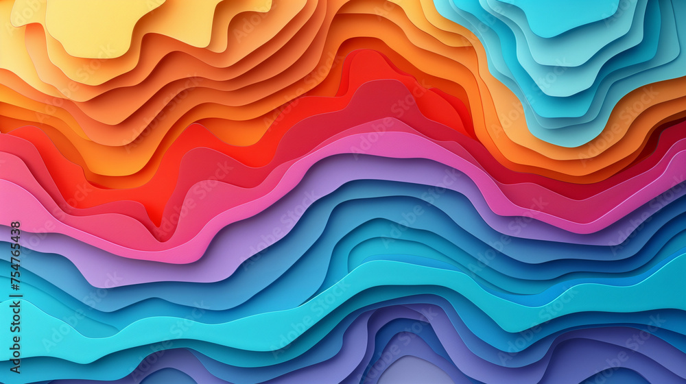 Colorful papercut multi layers, 3D topographic pattern, topographic map for presentation, flyer, poster, cover, brochure vector illustration Colorful papercut multi layers, 3D topographic pattern, topographic map for presentation, flyer, poster, cover, brochure vector illustration