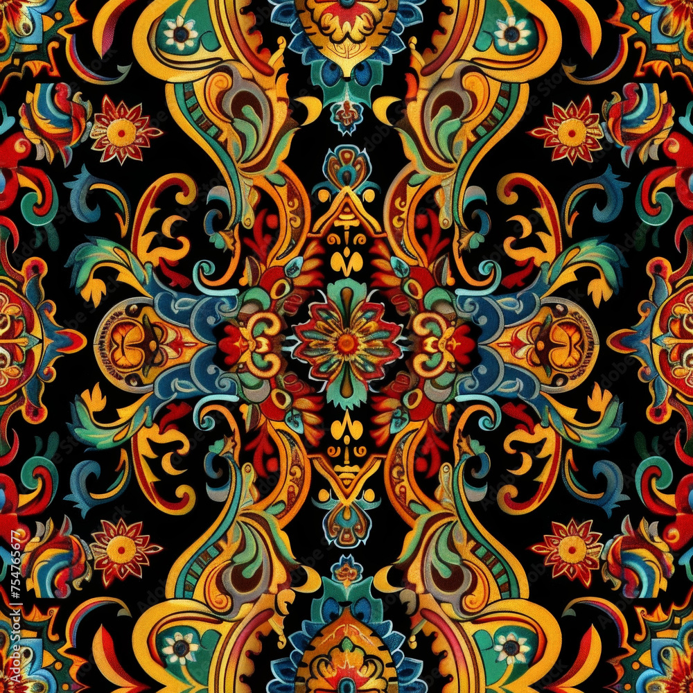 Ethnic ikat seamless pattern geometric abstract designs with traditional motifs. Ethnic ikat seamless pattern geometric abstract designs with traditional motifs.