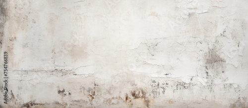 A black and white photo of a weathered wall with a worn texture, displaying cracks and stains. The contrast between the light and dark hues highlights the aged appearance of the surface. photo